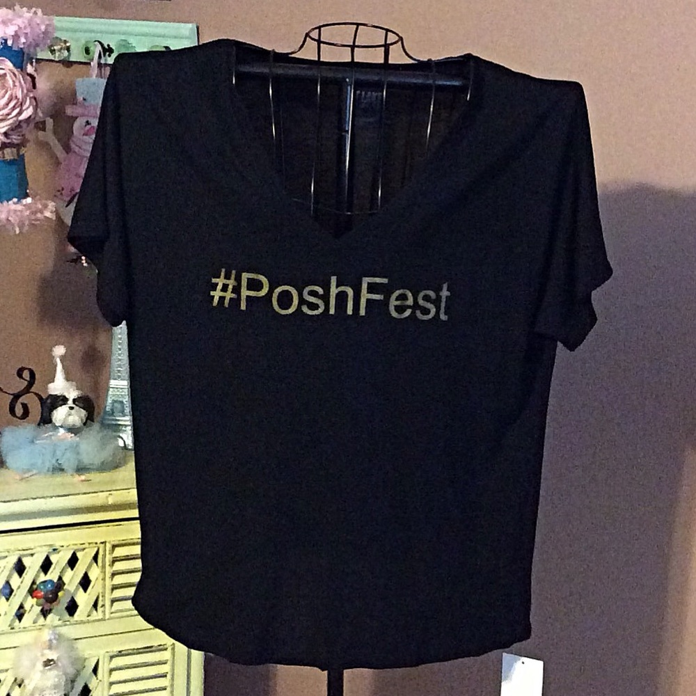 Poshfest slouchy v neck tee NWT